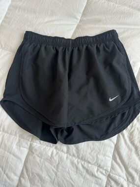Nike Women's Black Layered Running Shorts with Reflective Swoosh